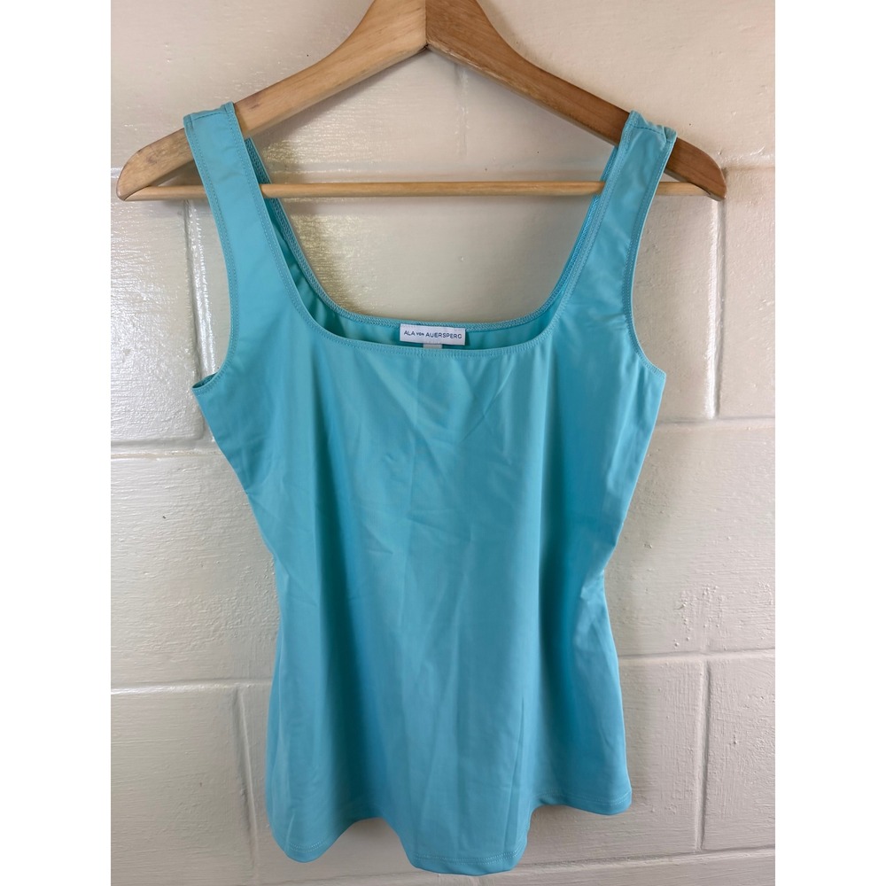 Ala Von Auersperg Tank Top Women XXS Turquoise Blue Square Neck